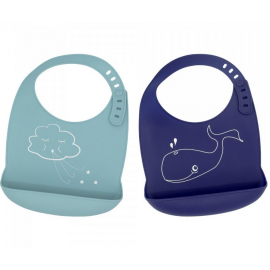 Trois kilos sept - bavoirs silicone baleine ou nuage