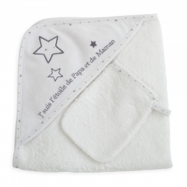 Trois kilos sept - cape de bain + gants divers modeles (ange ou coeur ou etoile)