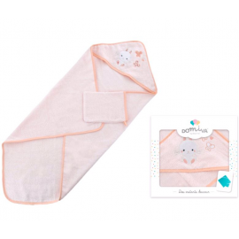 Coffret sortie de bain brodée + gant lapinou Domiva